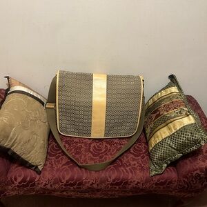 Coach Beige and Gold Crossbody Bag